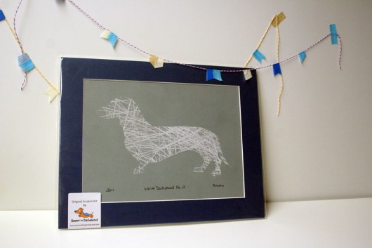 original scratch art by ammo the dachshund